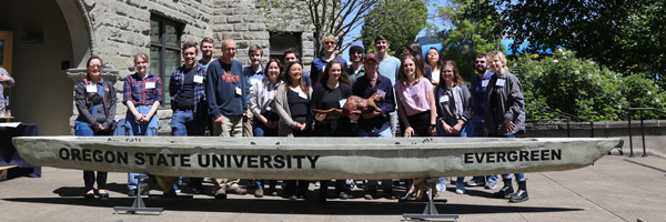 American Society of Civil Engineers student chapter with a concrete canoe